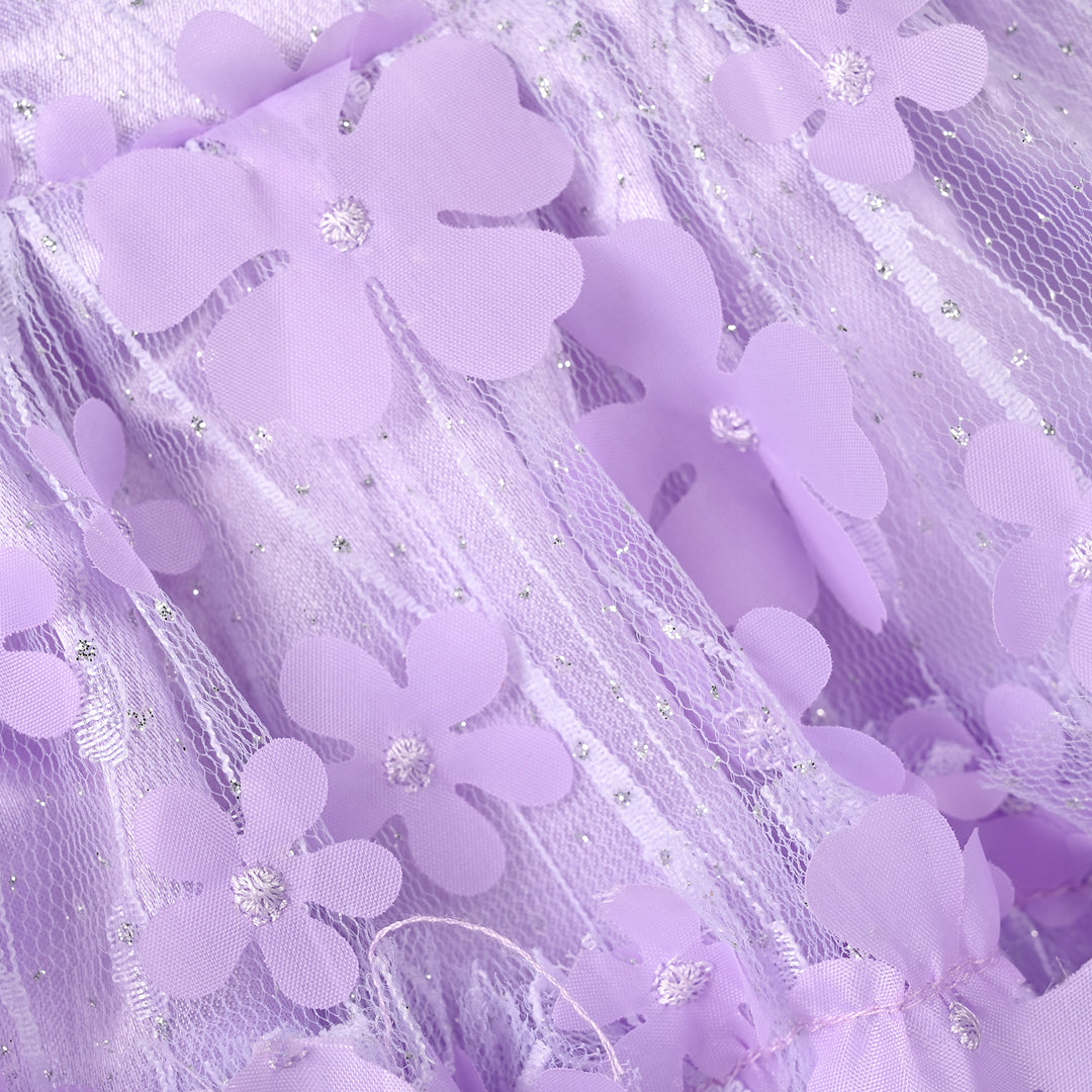 Infant Girls Net Fancy Frock-Dream Bloom-Lilac