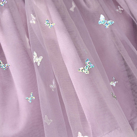 Infant Girls Net Fancy Frock Shine - Lilac