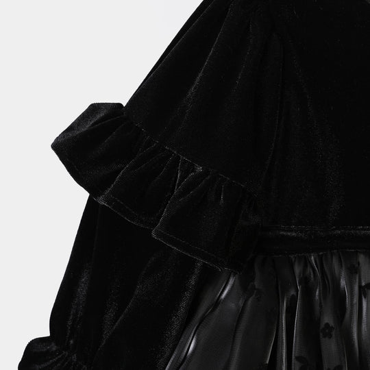 Infant Girls Velvet Fancy Frock-Velvet Grace-BLACK