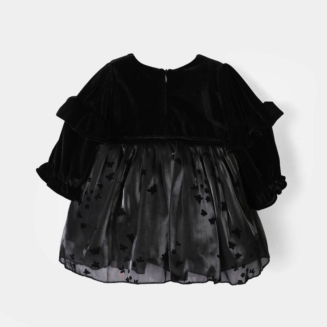 Infant Girls Velvet Fancy Frock-Velvet Grace-BLACK