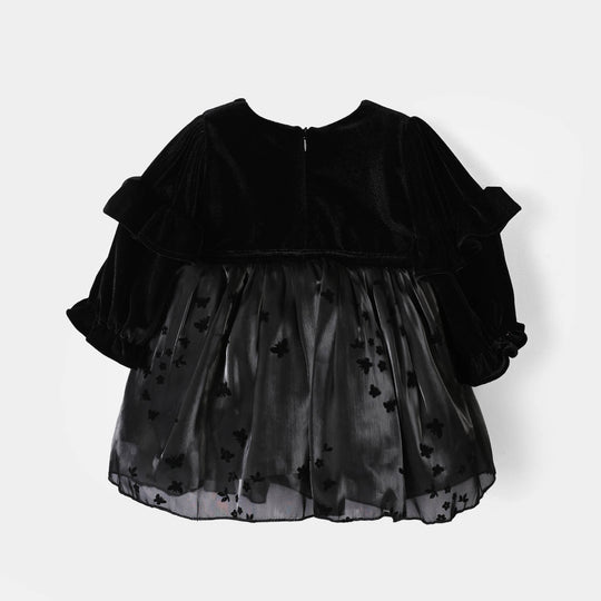 Infant Girls Velvet Fancy Frock-Velvet Grace-BLACK