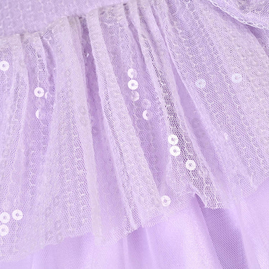 Infant Girls Sequence Fancy Frock-Jewel-Lilac