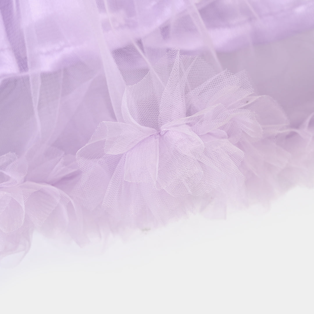 Infant Girls Sequence Fancy Frock-Jewel-Lilac
