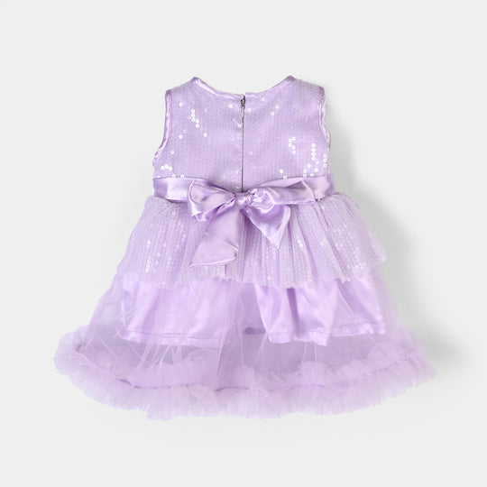 Infant Girls Sequence Fancy Frock-Jewel-Lilac