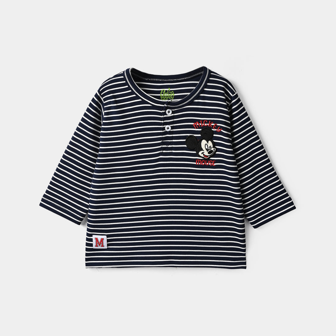 Infant Boys Yarn Dyed T-Shirt Character-Blue
