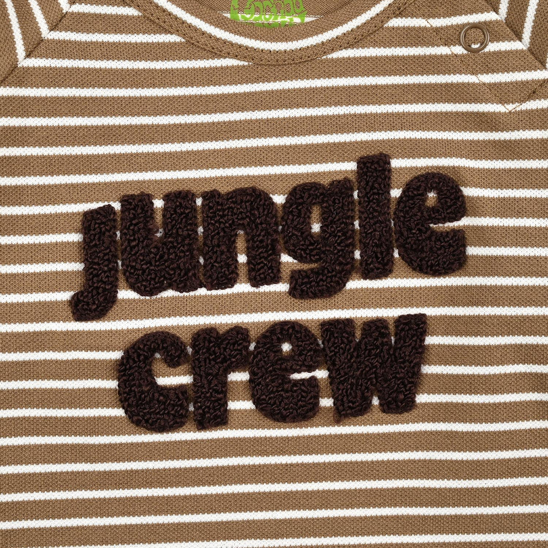Infant Boys Yarn Dyed T-Shirt Jungle Crew-BROWN