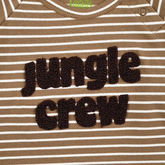 Infant Boys Yarn Dyed T-Shirt Jungle Crew-BROWN