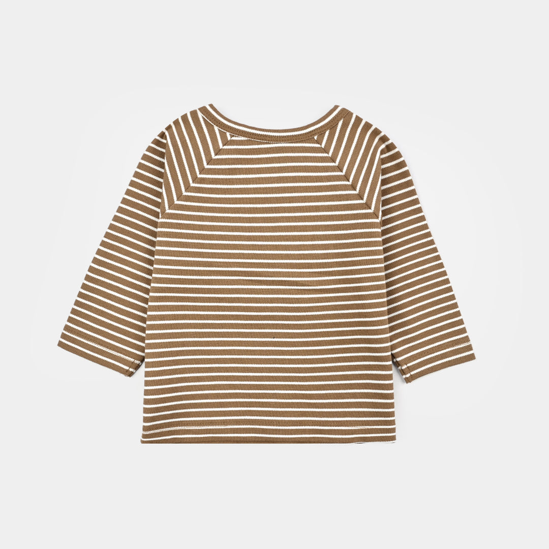 Infant Boys Yarn Dyed T-Shirt Jungle Crew-BROWN