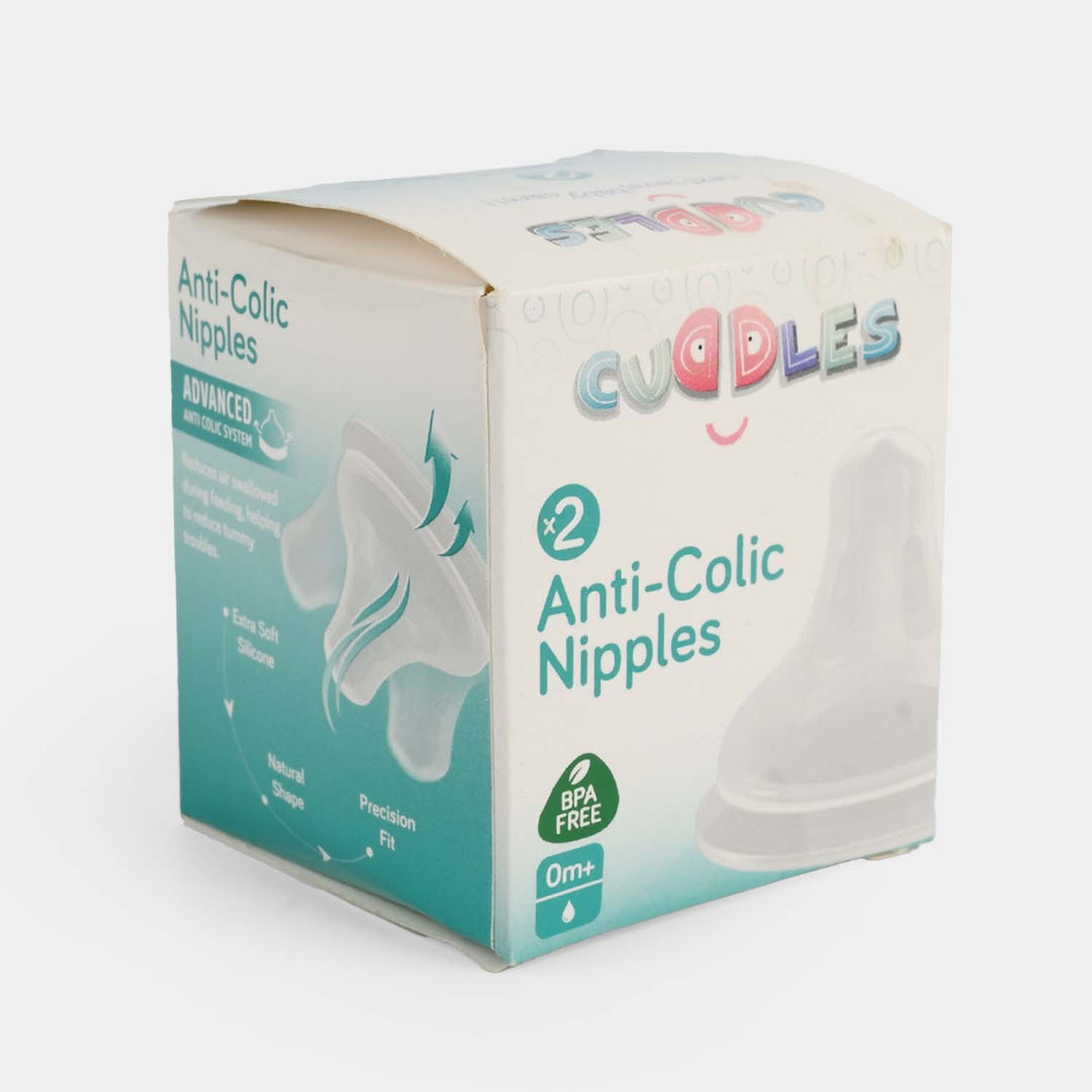Cuddles Anti-Colic Silicone Nipples (Pack of 2) 0 Month+
