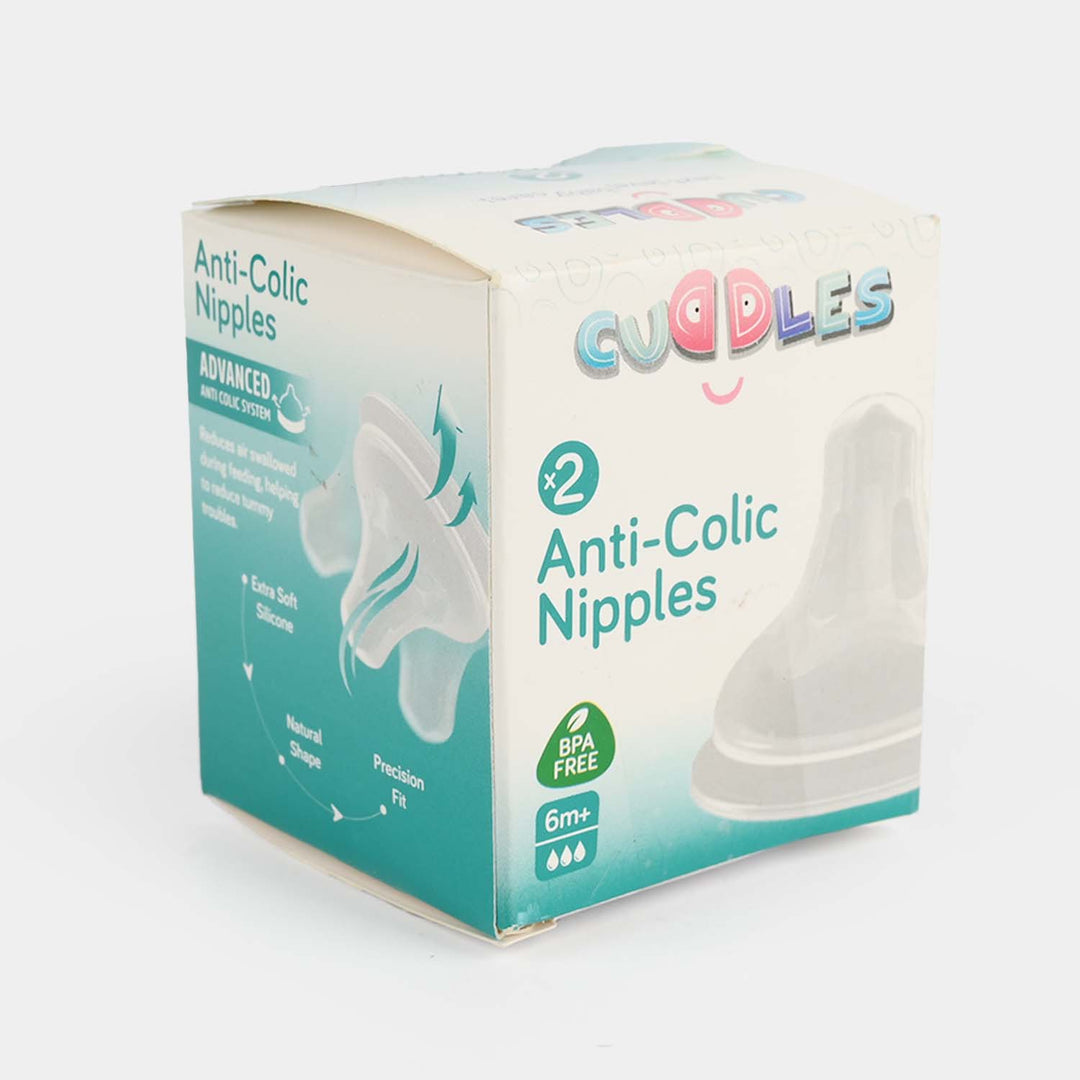 Cuddles Anti-Colic Silicone Nipples (Pack of 2) 6 Month+