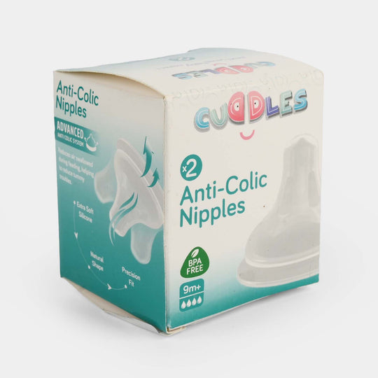 Cuddles Anti-Colic Silicone Nipples (Pack of 2) 9 Month+