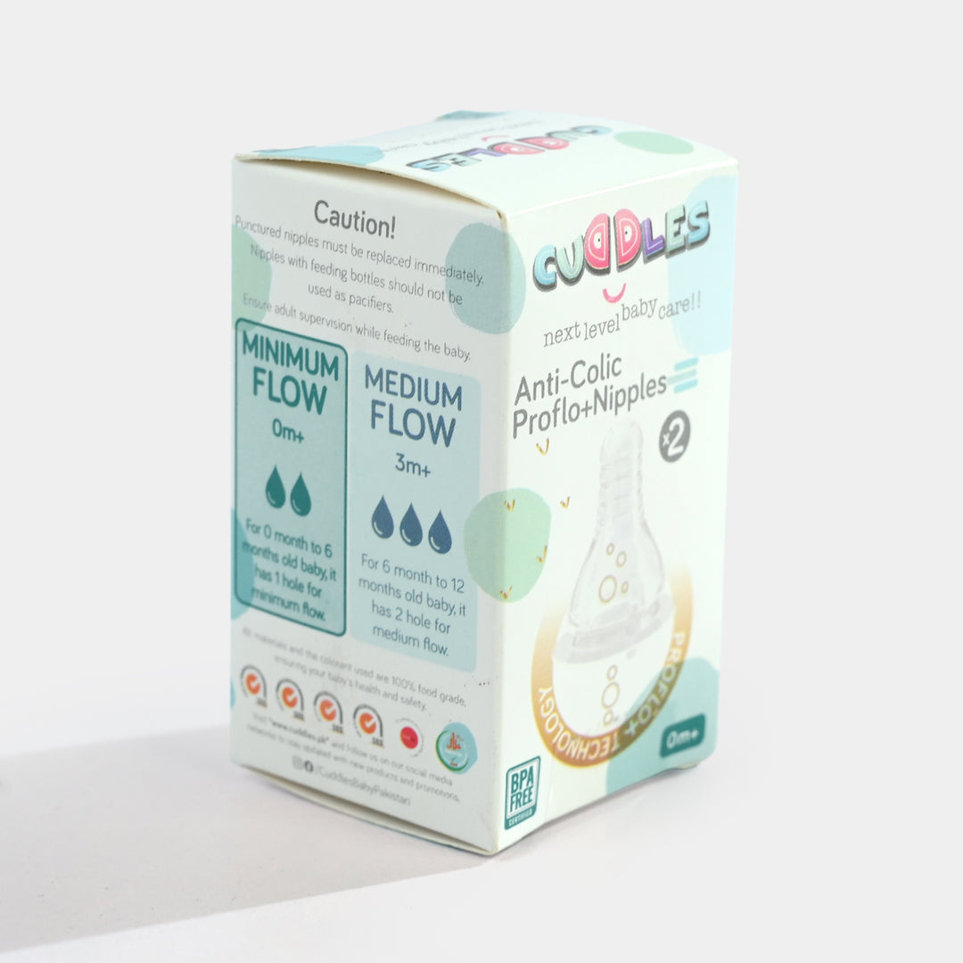 Cuddles Anti-Colic Proflo+ Replacement Nipples (0M+)