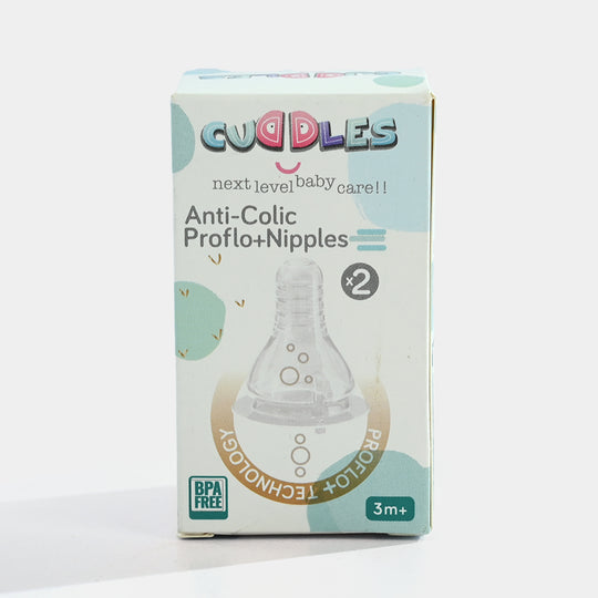 Cuddles Anti-Colic Proflo+ Nipples 3M+