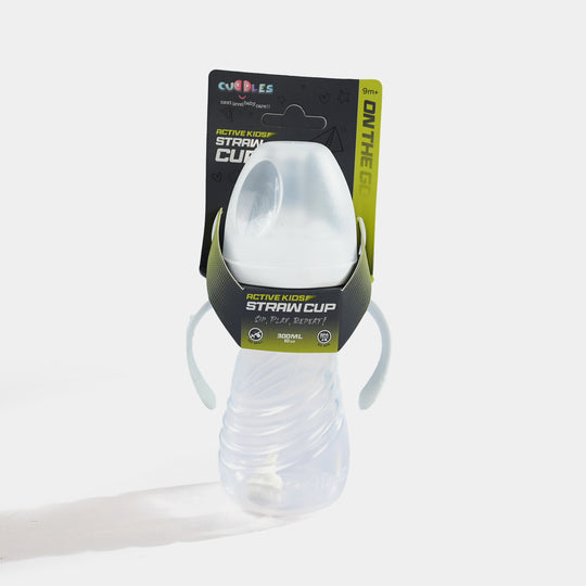 Active Kids Straw Cup 300Ml With Handle (White)