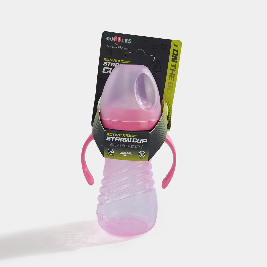Active Kids Straw Cup 300Ml With Handle (Pink)