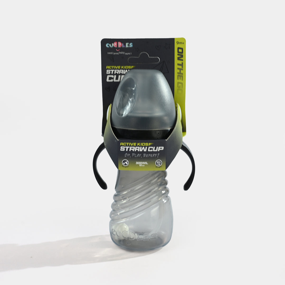 Active Kids Straw Cup 300Ml With Handle (Charcol)