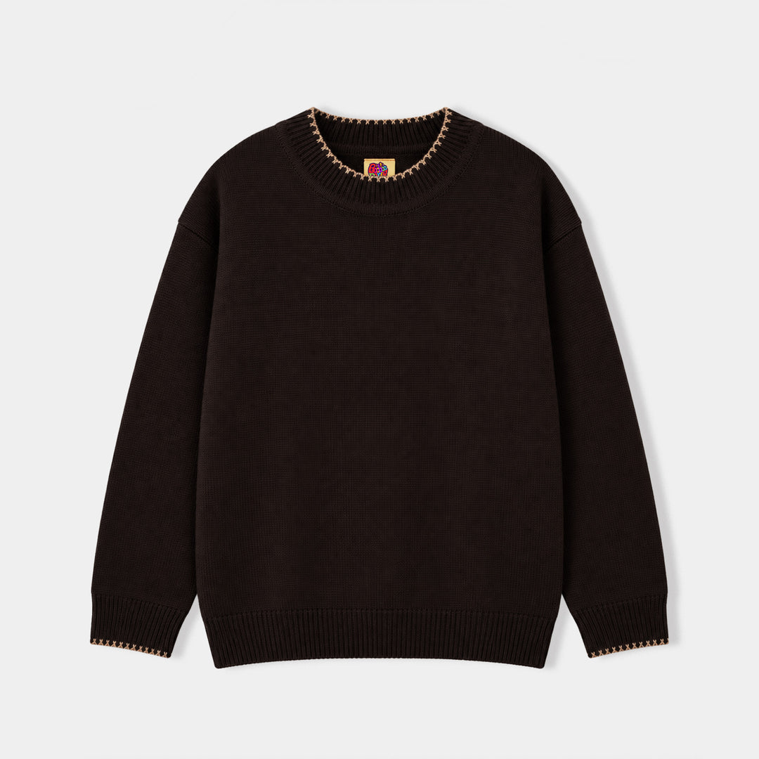 Boys Acrylic F/S Sweater Cross Edge
