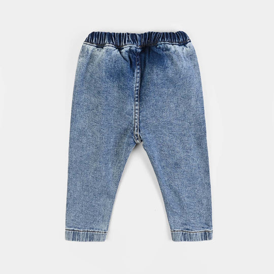 Infant Boys Denim Stretch Pant Character -Mid Blue
