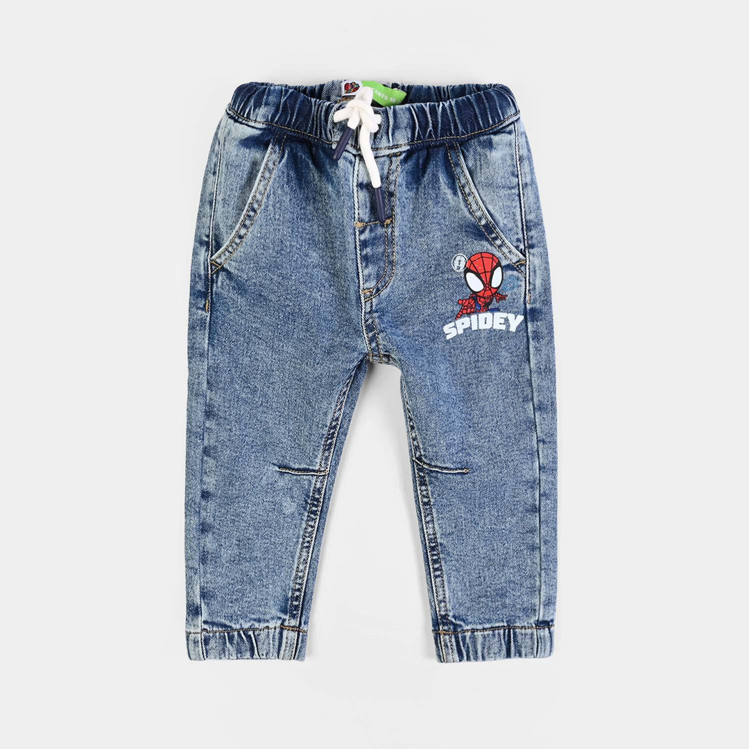 Infant Boys Denim Stretch Pant Character -Mid Blue