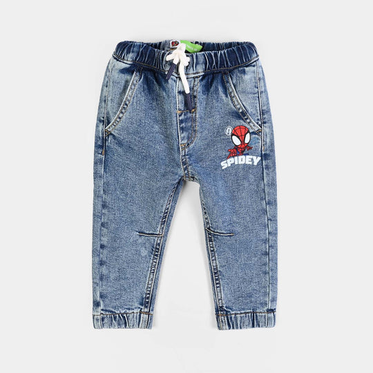 Infant Boys Denim Stretch Pant Character -Mid Blue