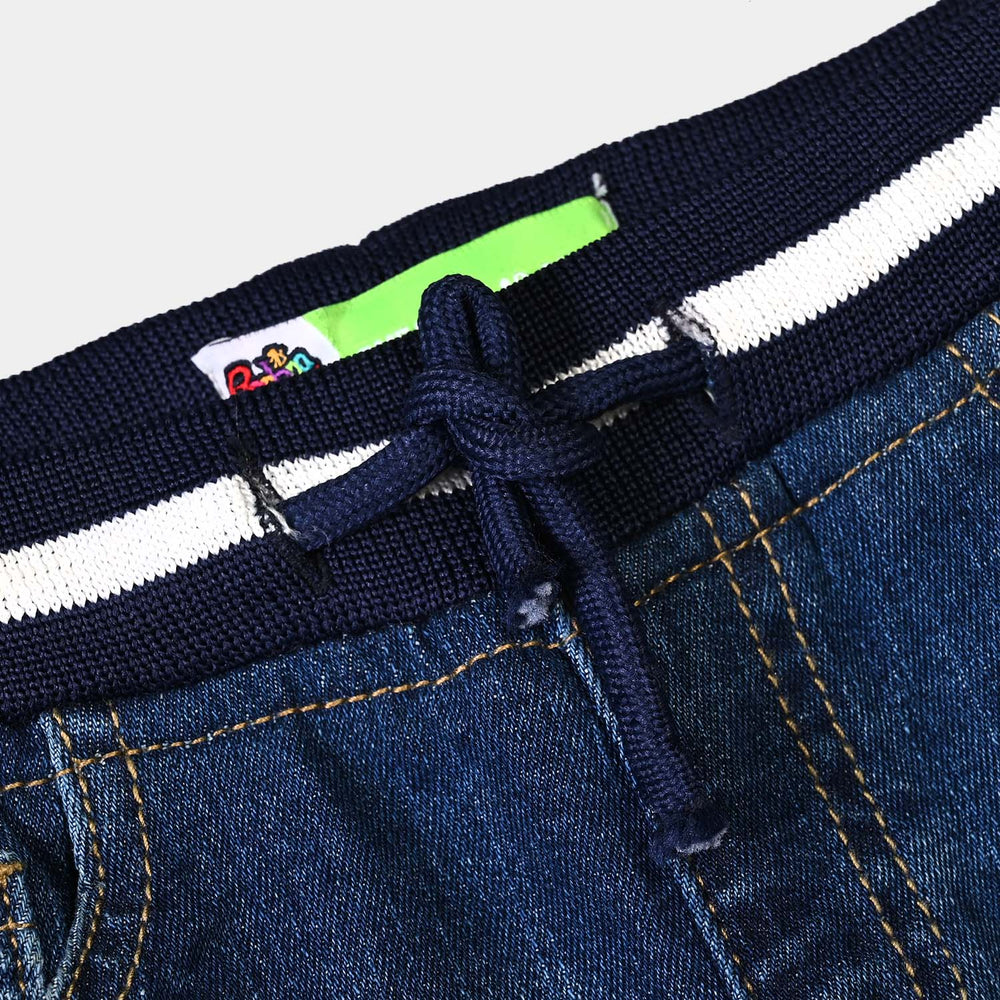 Infant Boys Denim Stretch Pant Rib-D.Blue