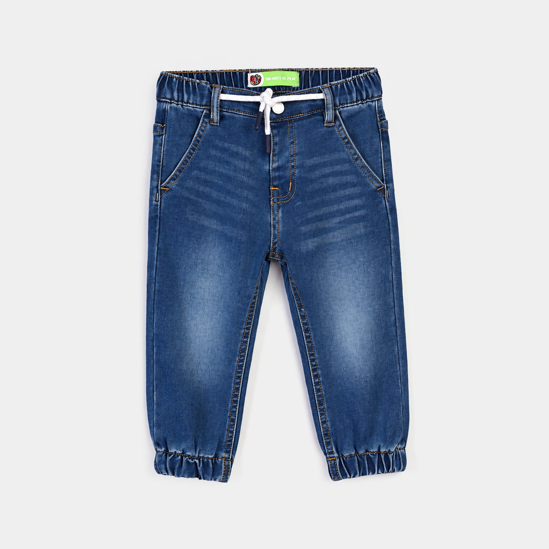 Infant Boys Denim rigid Pant Tipping-Mid Blue