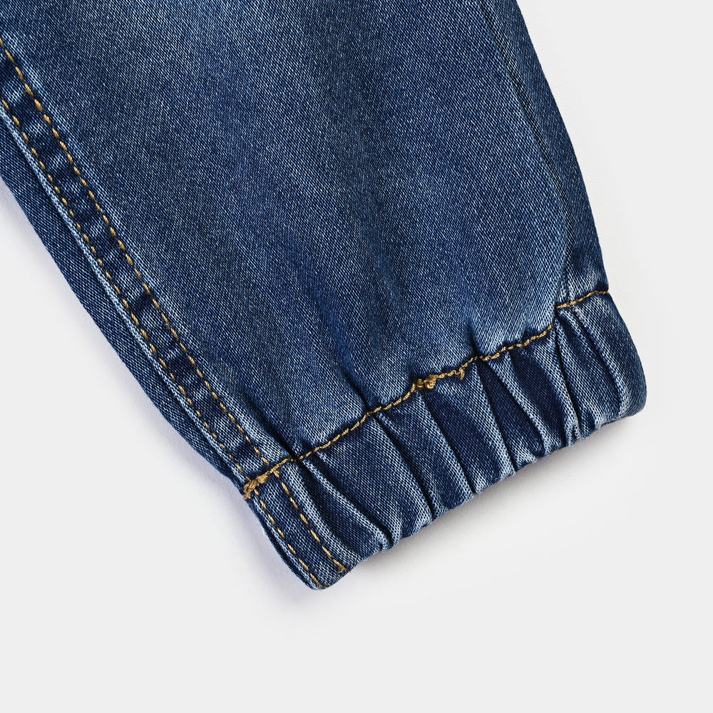 Infant Boys Denim rigid Pant Tipping-Mid Blue