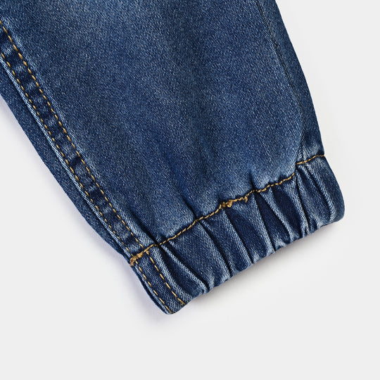 Infant Boys Denim rigid Pant Tipping-Mid Blue