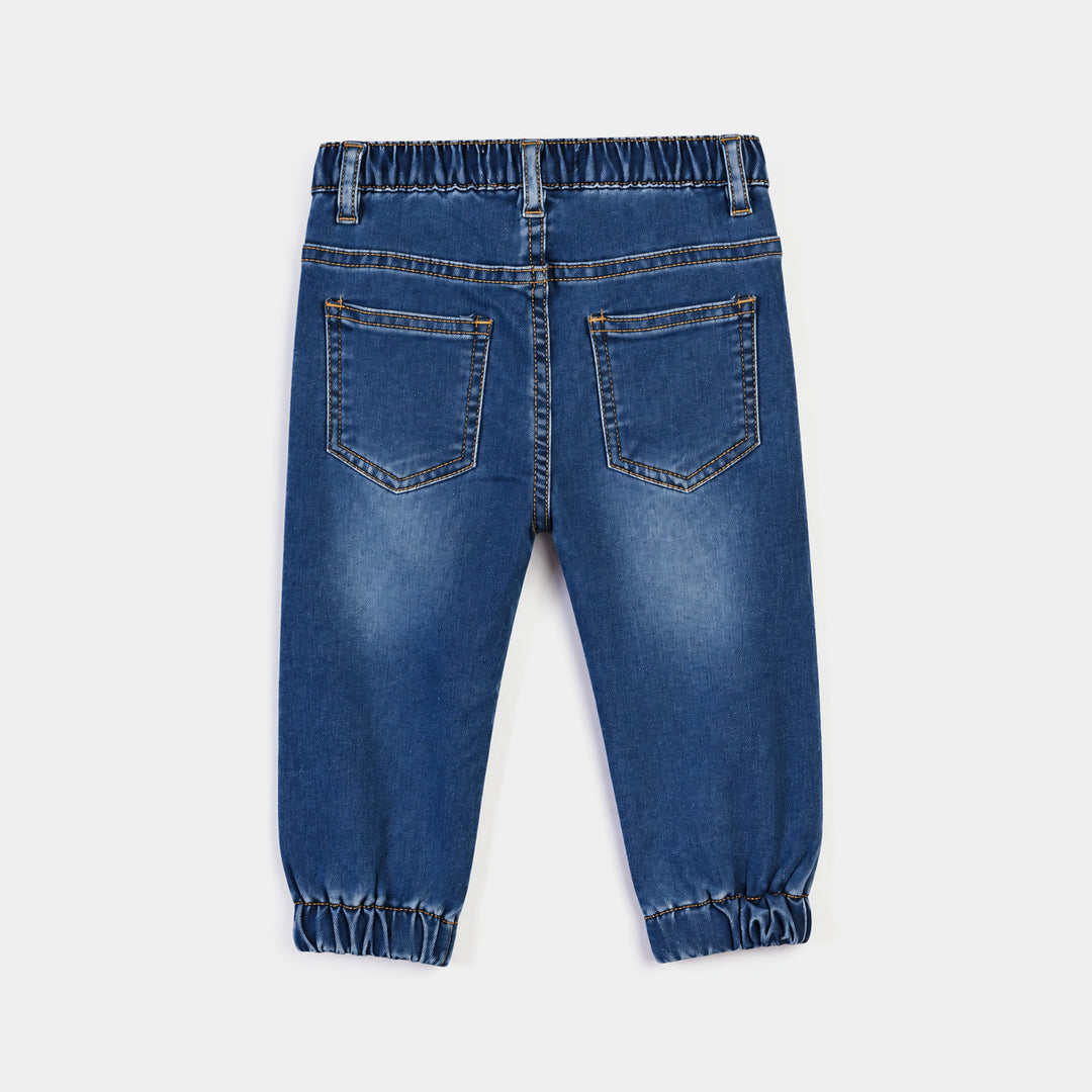 Infant Boys Denim rigid Pant Tipping-Mid Blue