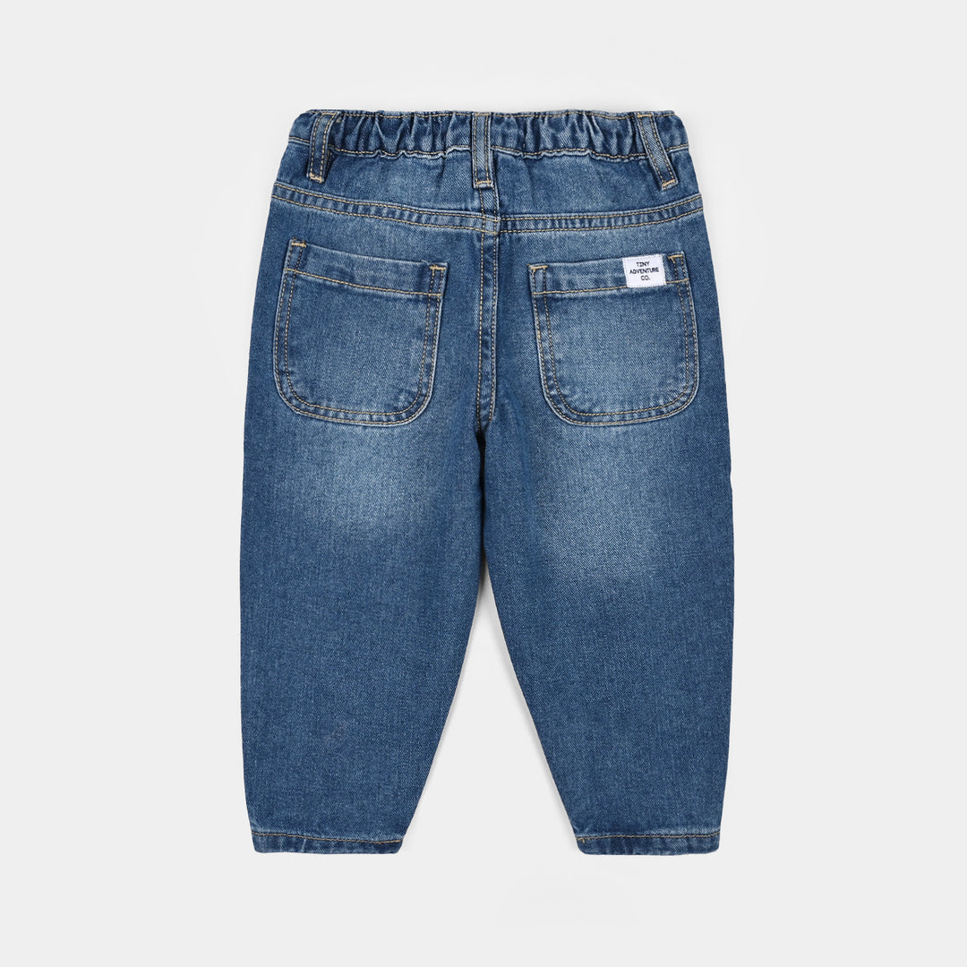 Infant Boys Denim rigid Pant Tiny Adventure-Mid Blue