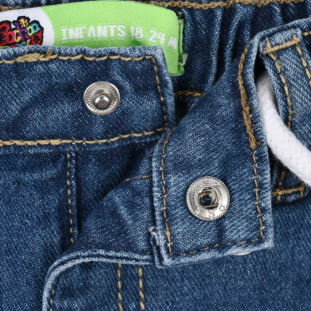Infant Boys Denim rigid Pant Tiny Adventure-Mid Blue