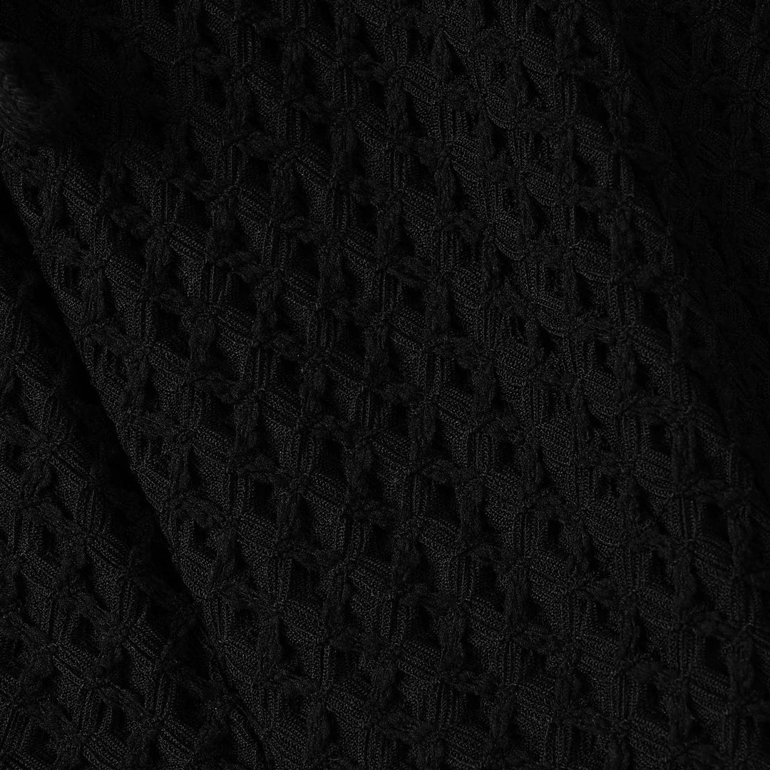 Girls Jacquard Pyjama Black Texture-BLACK