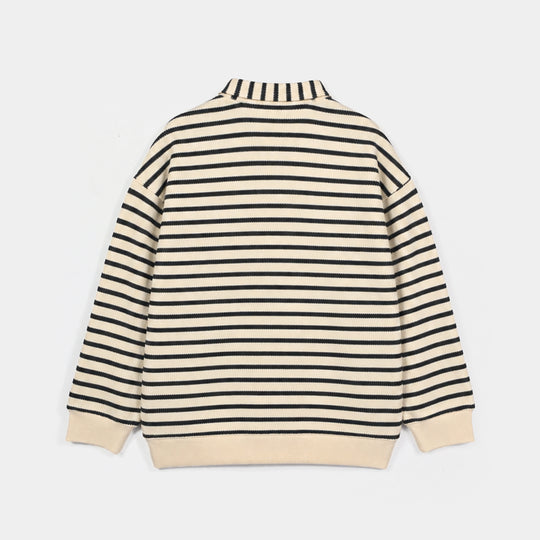 Boys  SweatShirt Grey Stripe-GREY