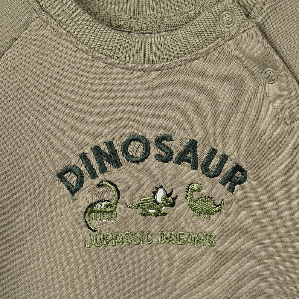Infant Boys Scuba Sweatshirt Dinosaur-GREEN