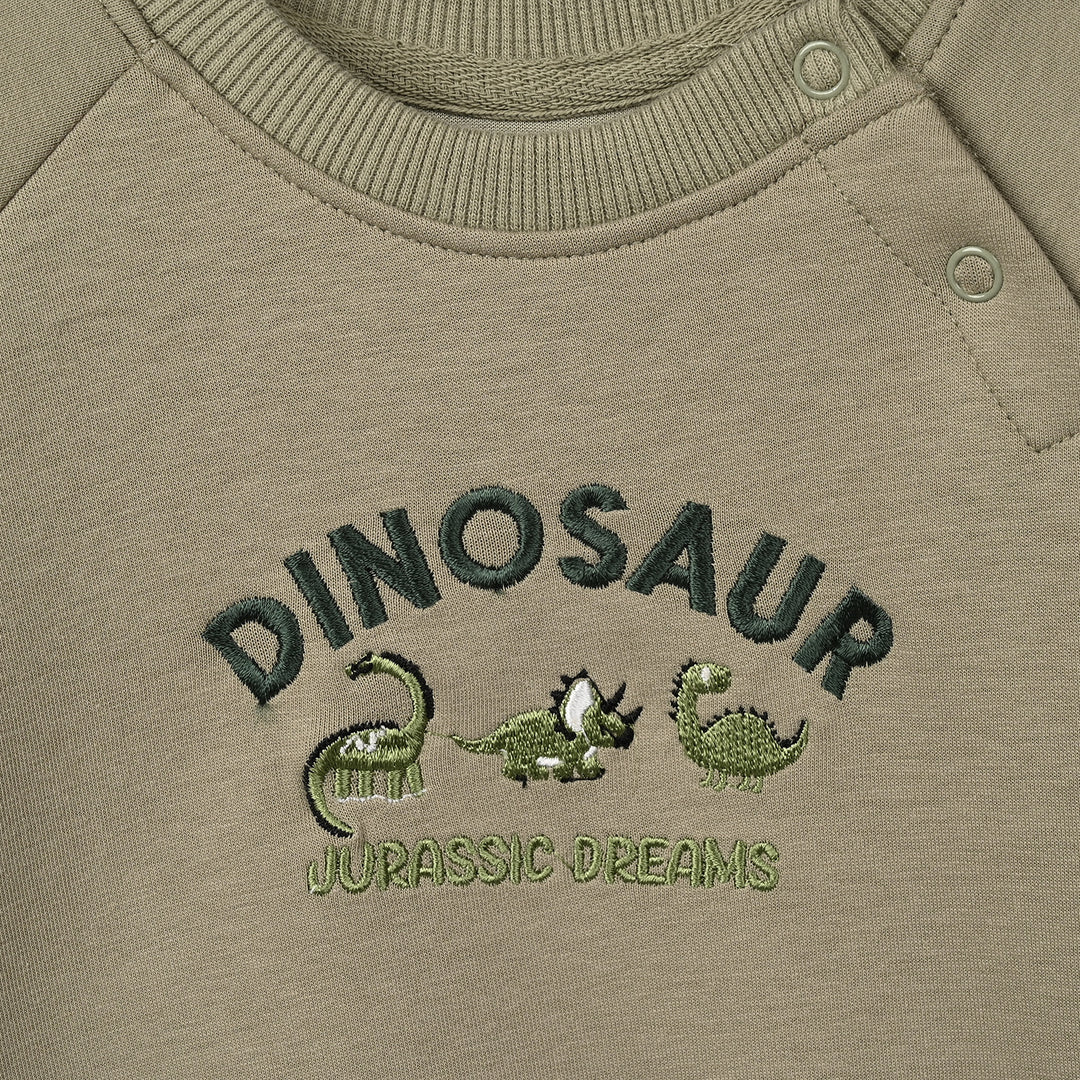 Infant Boys Scuba Sweatshirt Dinosaur-GREEN