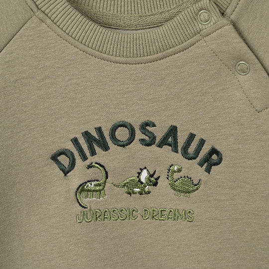 Infant Boys Scuba Sweatshirt Dinosaur-GREEN