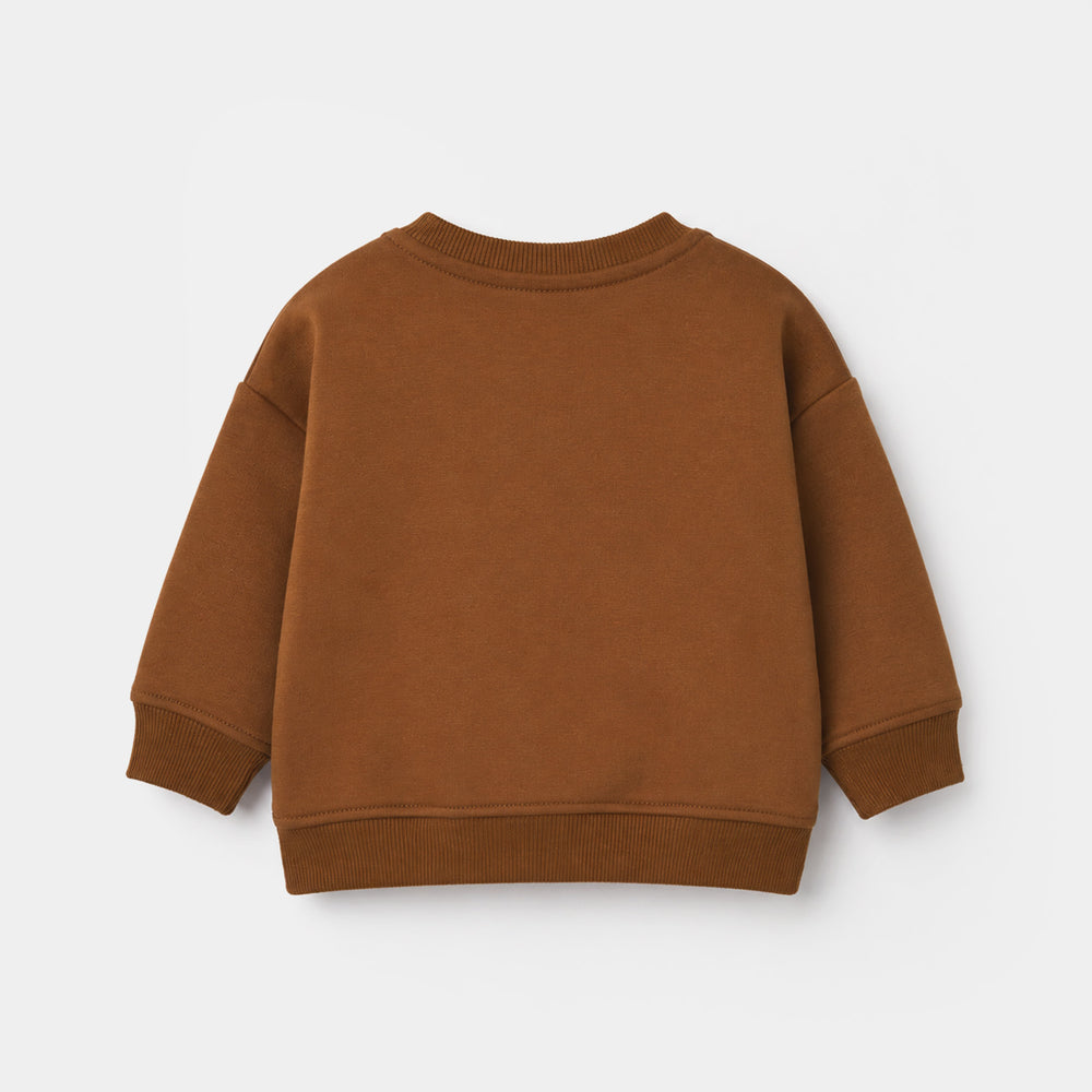 Infant Boys Scuba Sweatshirt Tiny But Mighty - BROWN