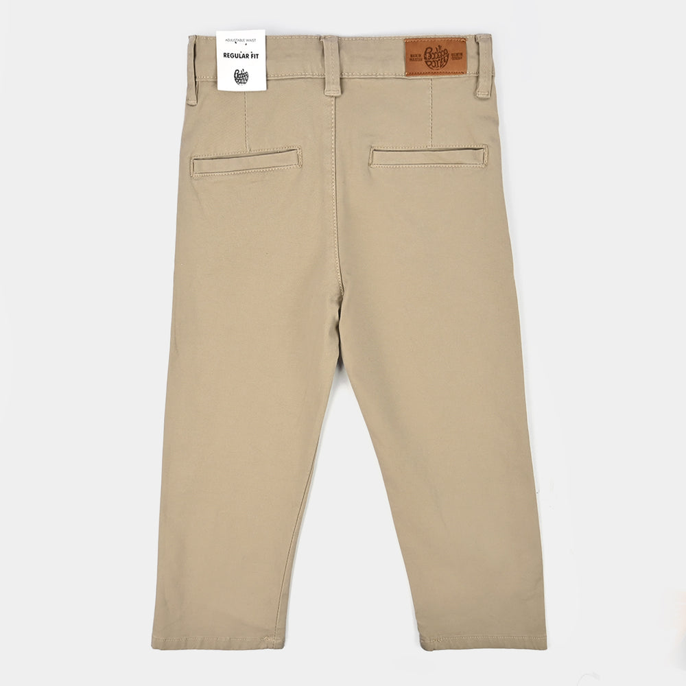 Boys Cotton Twill Pant Basic Biege