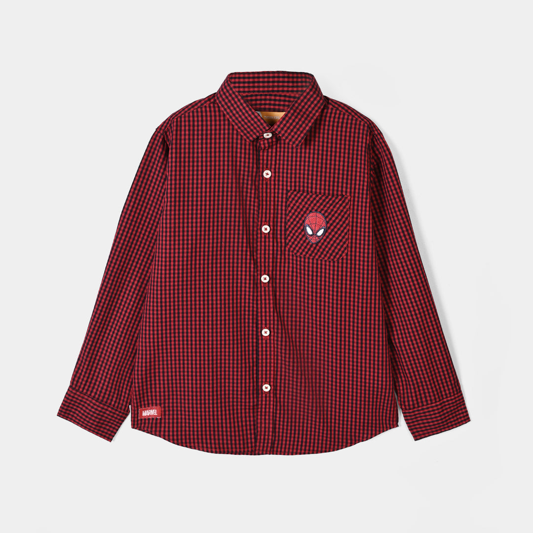 Boys Yarn Dyed Shirt (Character) - Red