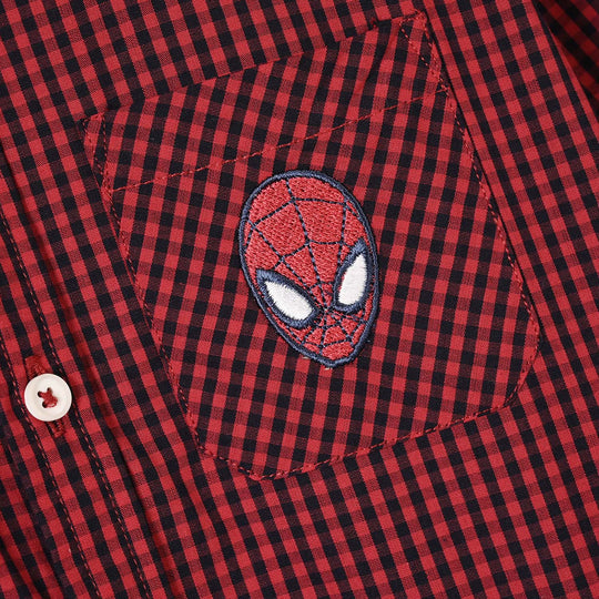 Boys Yarn Dyed Shirt (Character) - Red