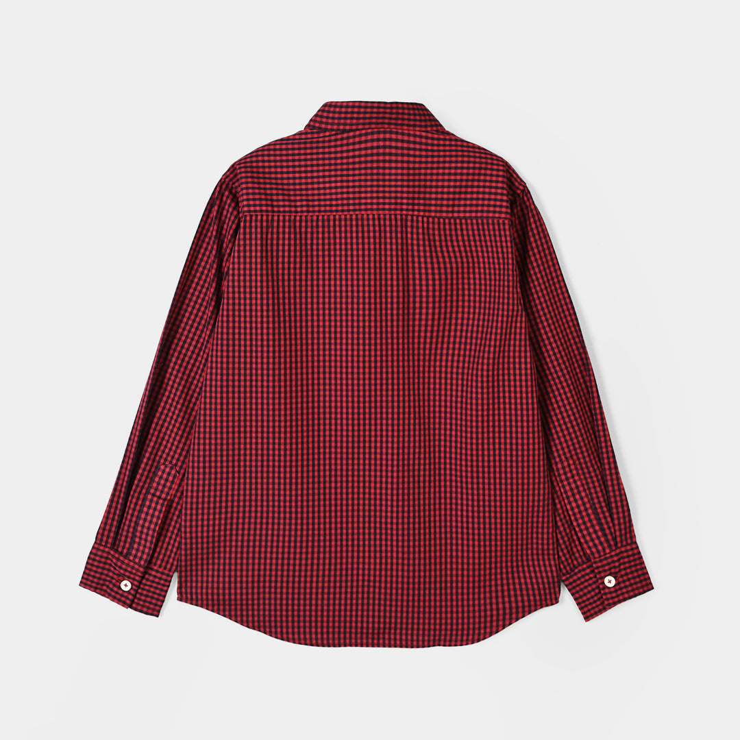 Boys Yarn Dyed Shirt (Character) - Red