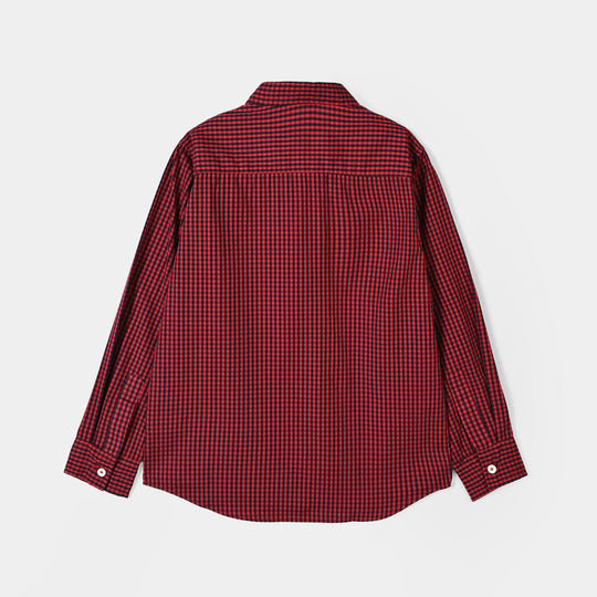 Boys Yarn Dyed Shirt (Character) - Red