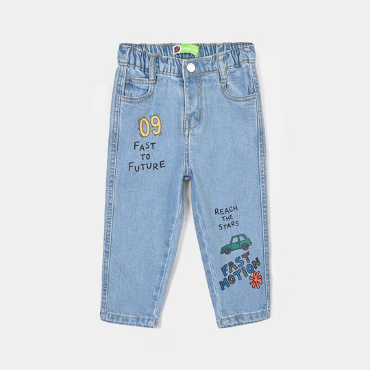 Infant Boys Denim rigid Pant Fast To Future-LT.Blue