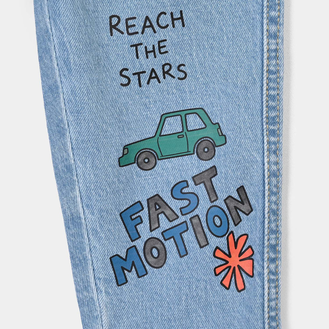 Infant Boys Denim rigid Pant Fast To Future-LT.Blue