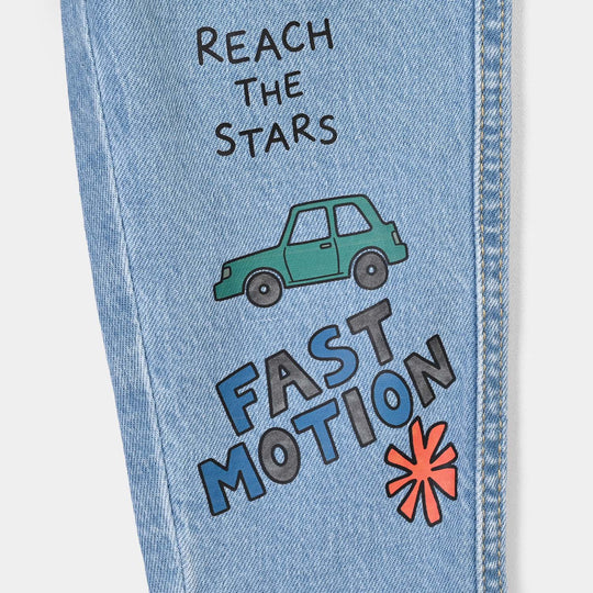 Infant Boys Denim rigid Pant Fast To Future-LT.Blue