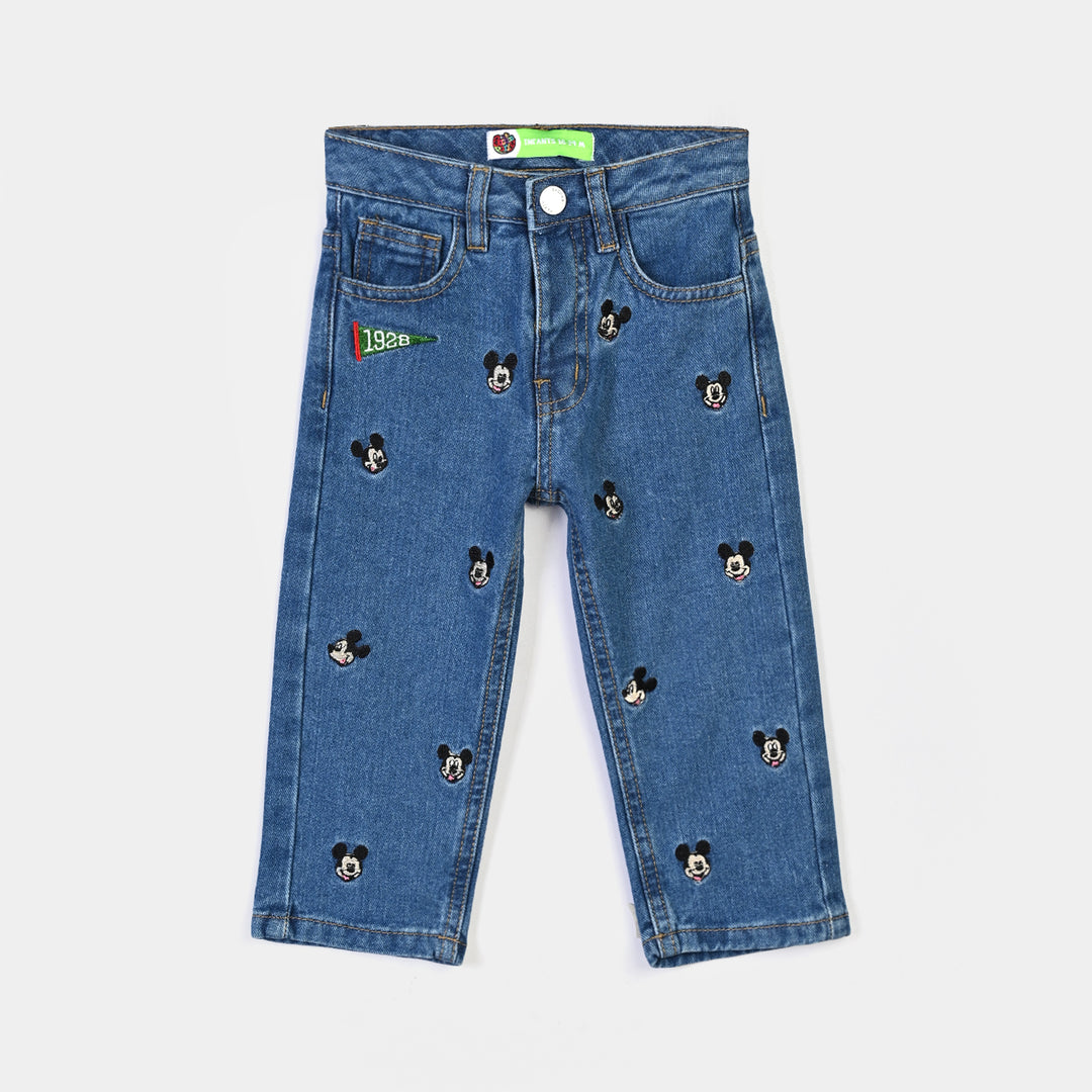 Infant Boys Denim rigid Pant Character-Mid Blue