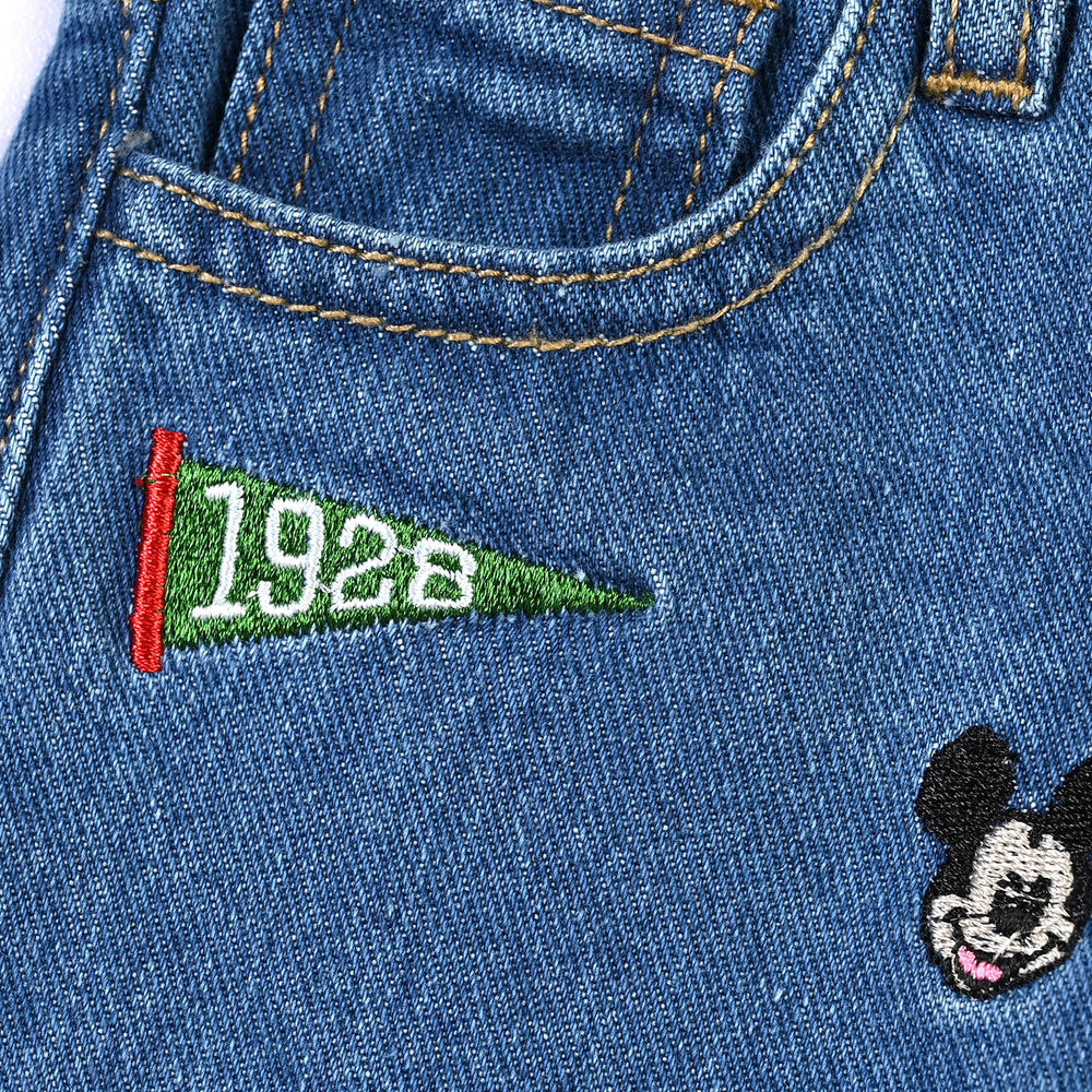 Infant Boys Denim rigid Pant Character-Mid Blue