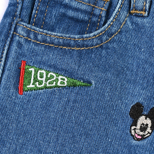 Infant Boys Denim rigid Pant Character-Mid Blue