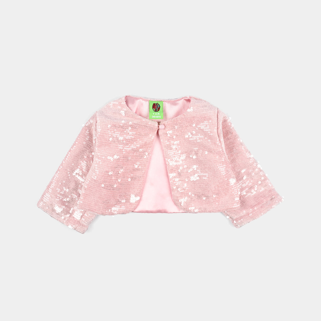 Infant Girls Velvet Bolero Party-Pink