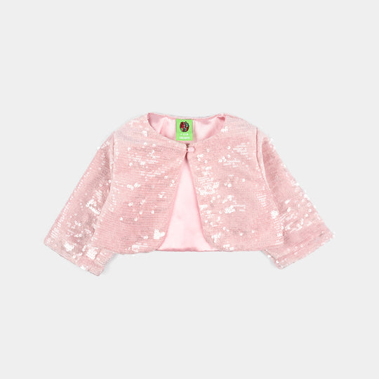 Infant Girls Velvet Bolero Party-Pink